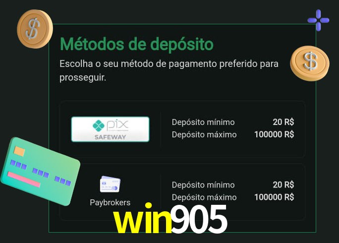 O cassino win905 oferece uma grande variedade de métodos de pagamento